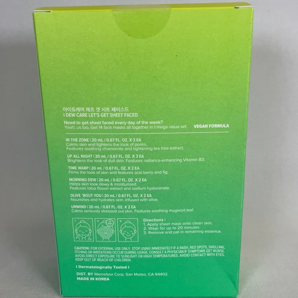 I Dew Care Let's Get Sheet Faced Mask Variety Pack 14 Individual Masks